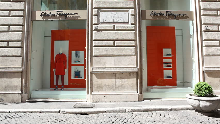 Rome, Italy - April 10th, 2013: Salvatore Ferragamo store in Rome