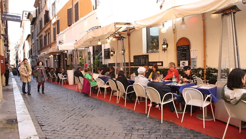Rome, Italy - April 10th, 2013: Street restaurant in Rome, Italy 