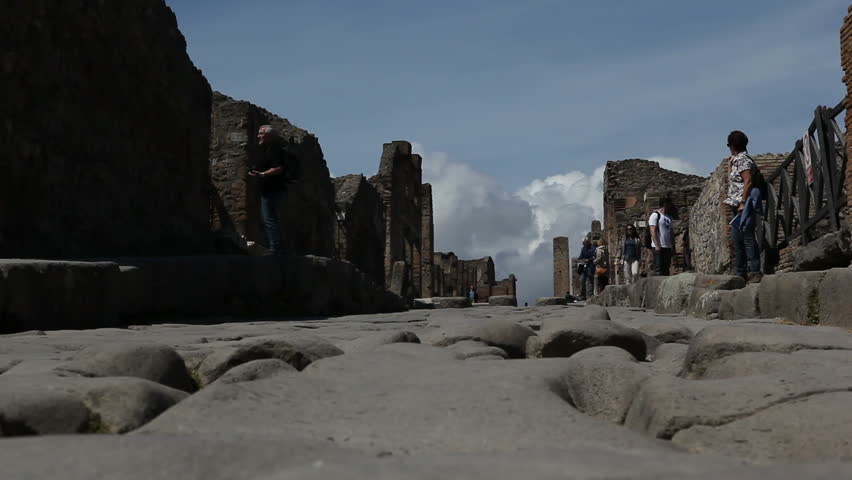 Pompeii, Italy - April 10th, 2013: Ancient Pompeii ruins in Italy