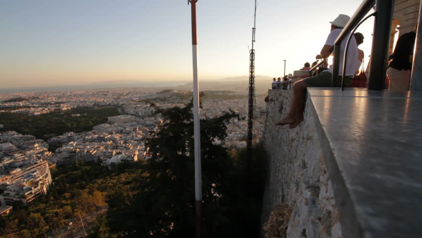 Athens, Greece - August 15th, 2012: Athens panorama at sunset