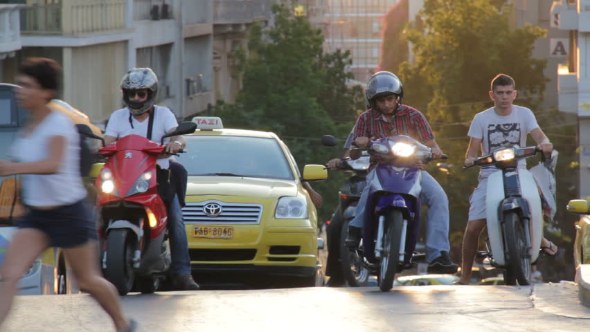 Athens, Greece - August 15th, 2012: Street traffic in Athens