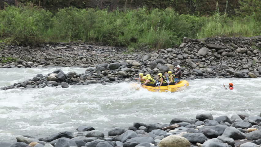 White water rafting on the rapids of the river Pastaza,Ecuador. 