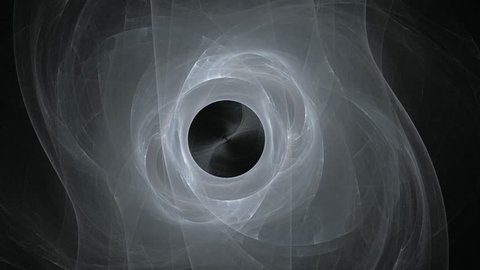 Abstract Gray Smoke on Black, Seamless Loop Animated Fractal