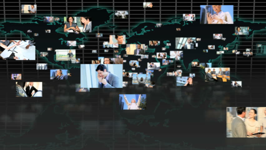 Montage fly through of sucessful multi-ethnic male and female business peole