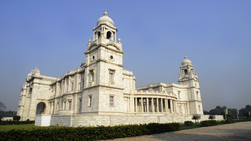 Locked-on shot of the Victoria Memorial, Kolkata, West Bengal, India