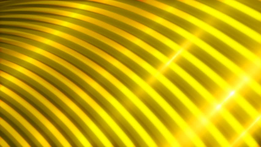 Yellow abstract lines of moving light with lens flares