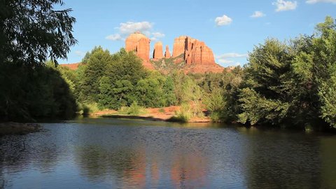 Cathedral Rock in Sedona with River and Trees