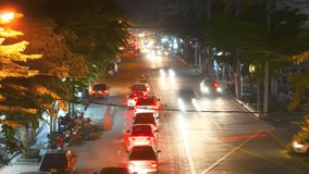Time-lapse video of traffic at Pracha Uthit road in bangkok