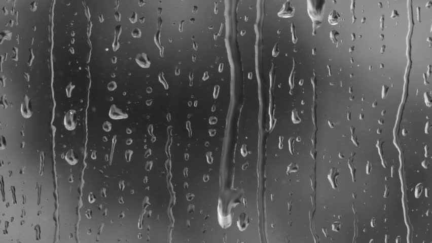 Rain on Glass in Black and White. Very sharp macro with shallow depth of Field.