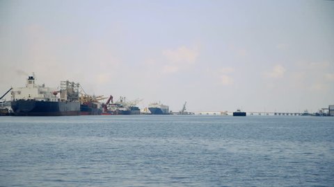 Congested Traffic Narrow Passageway Straits Malacca Stock Photo 