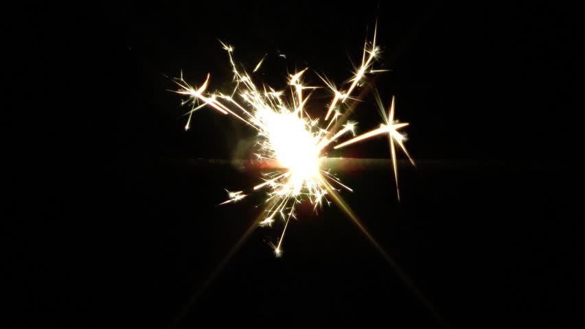 Sparkler Firework on black background