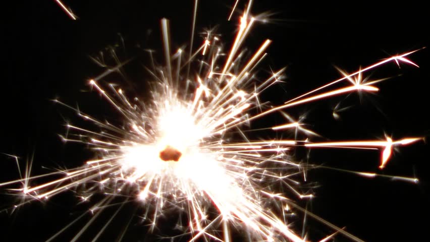 Sparkler Firework on black background
