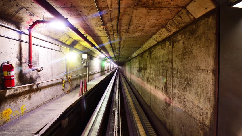 Air Train view at an airport.