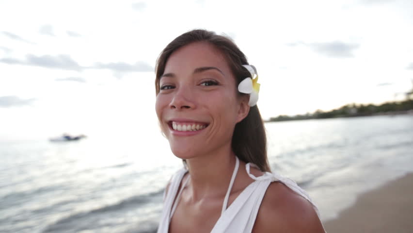 woman happy on beach big island Stock Footage Video (100% Royalty-free ...