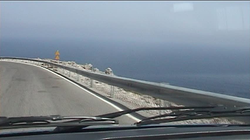 driving edge of mountain, Crete, Greece 