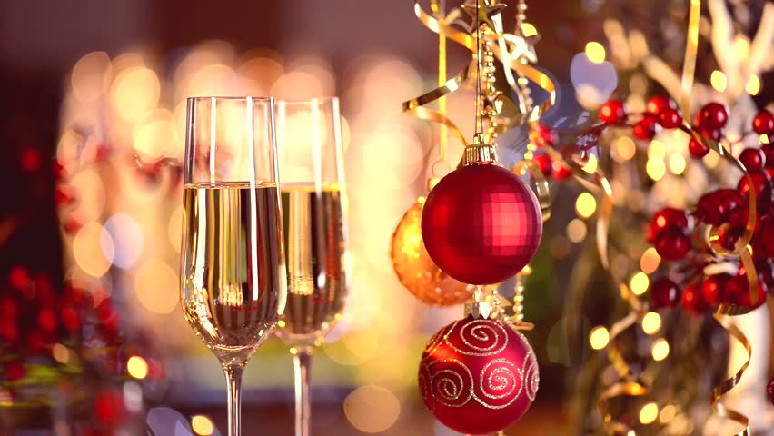 festive champagne glasses