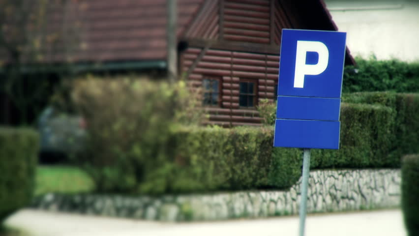 Parking symbol standing on the street