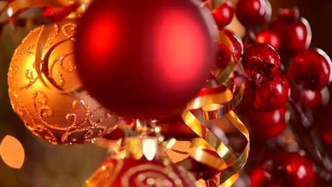 Christmas and New Year Decoration. Abstract Blurred Bokeh Holiday Background. Blinking Garland. Christmas Tree Lights Twinkling.