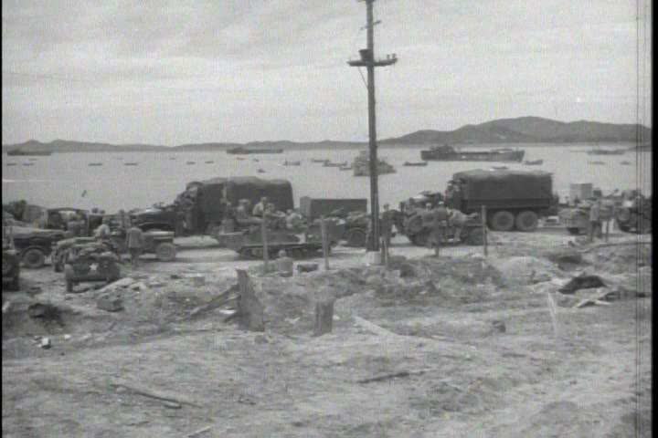 1950s - Army troops arrive in Korea in 1950 and the seriously ill and wounded are evacuated.