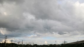 HD clip of timelapse clouds over the northern suburbs of Bangkok in the rainy season