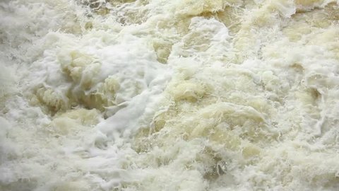 large flows of water in the river rage

