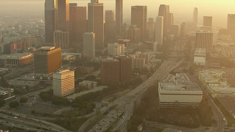 Aerial view of Los Angeles  Stockvideó