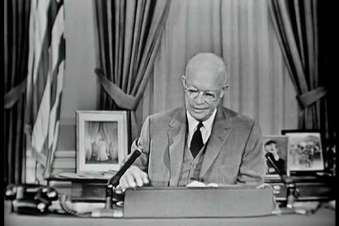 1950s - Dwight Eisenhower speaks about ICBM and surface to air missiles to aid in the defense of the nation in 1957.