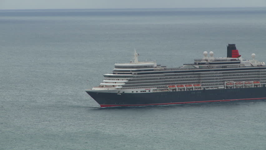 NAPIER - FEBRUARY 22: Queen Elizabeth cruise ship on approach to Napier Port in