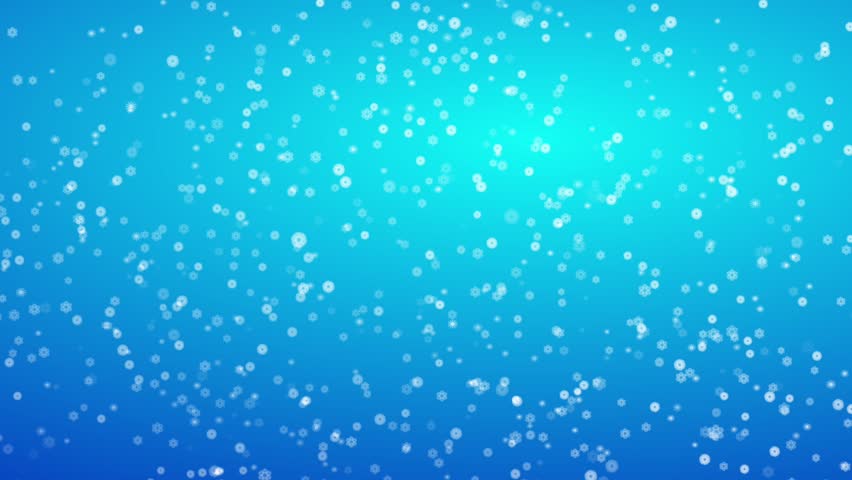 cyclic 10-second blue background with snowflakes falling