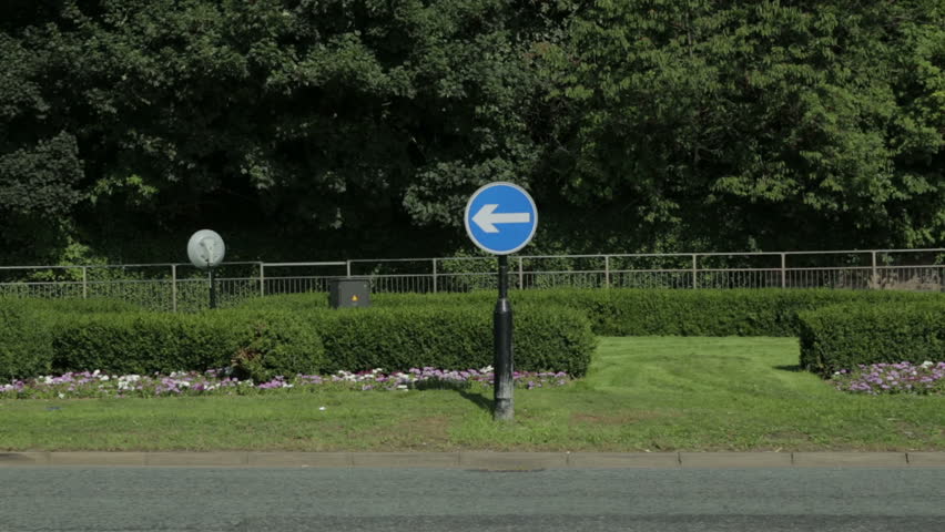 DURHAM, COUNTY DURHAM/ENGLAND - SEPTEMBER 04: Traffic on main road roundabout obeys one way direction arrow on September 04, 2013 in Durham.
