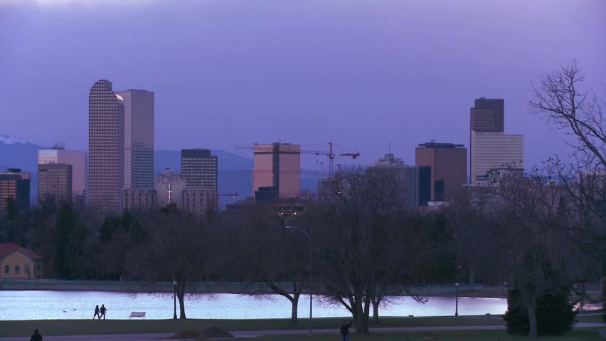 skyline denver colorado night Stock Footage Video (100% Royalty-free