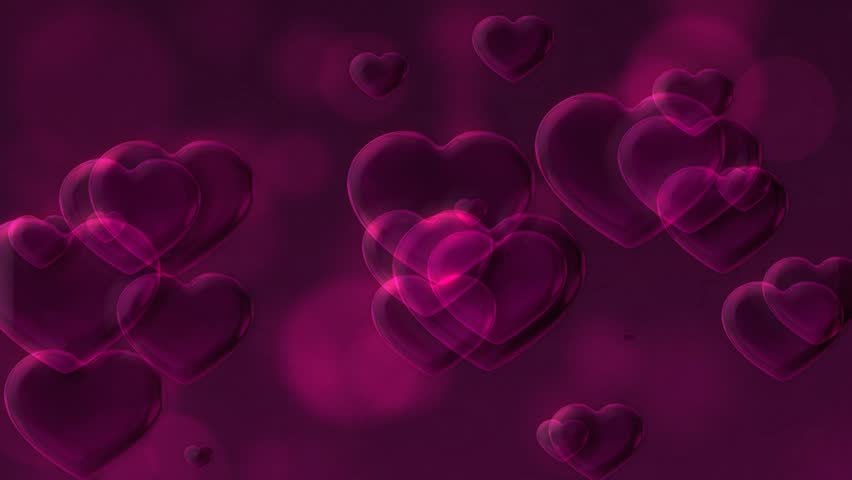 Purple Valentine Hearts on Purple Motion Background
