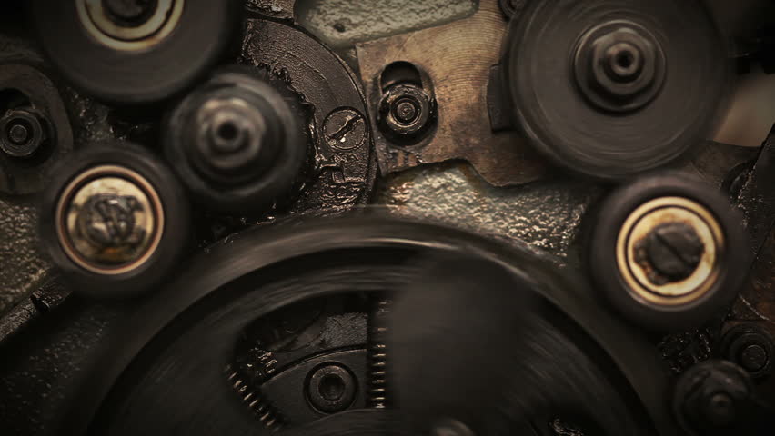 Close-up of rotating gears
