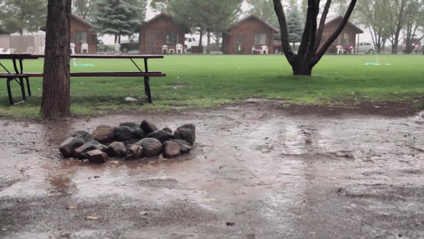 A huge rain storm while camping