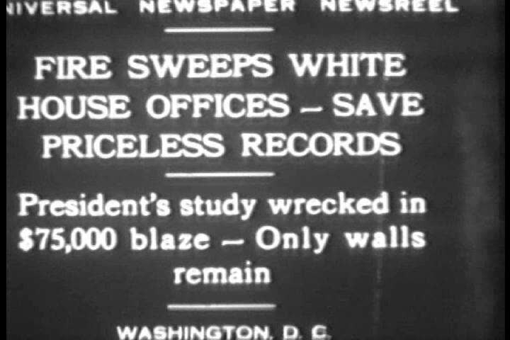 1920s - A fire damages the White House in 1929.