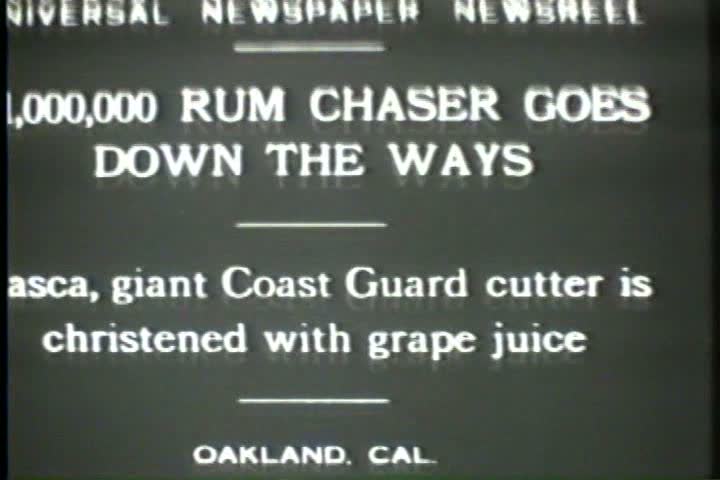1920s - A coast guard cutter boat is christened in Oakland in 1929.