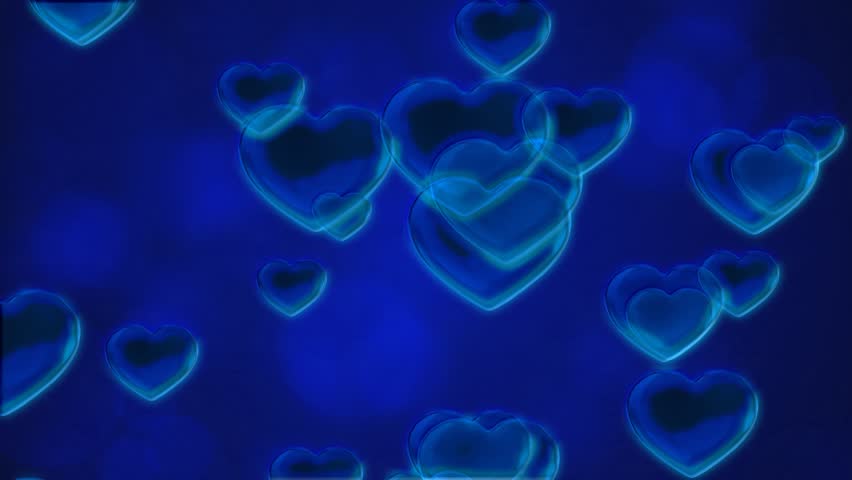 Blue Love Hearts Abstract Motion Background