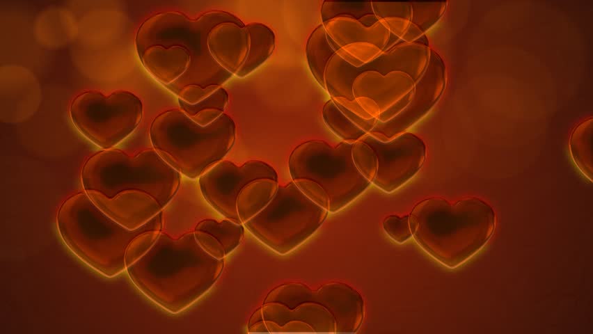 Orange Hearts Motion Background