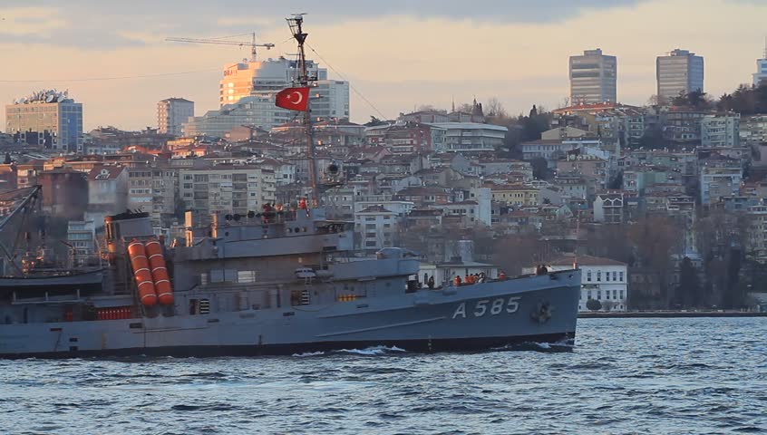 ISTANBUL - MAR 28: Turkish Navy TCG AKIN A-585 Chanticleer Class Submarine