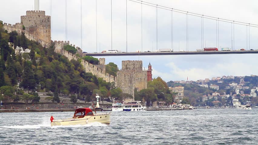 Rumelihisari with the Fatih Sultan Mehmet Bridge in the background in Istanbul,