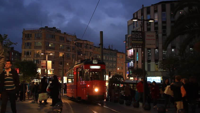 ISTANBUL - NOV 17: ALTIYOL, Kadikoy at evening on November 17, 2012 in Istanbul,
