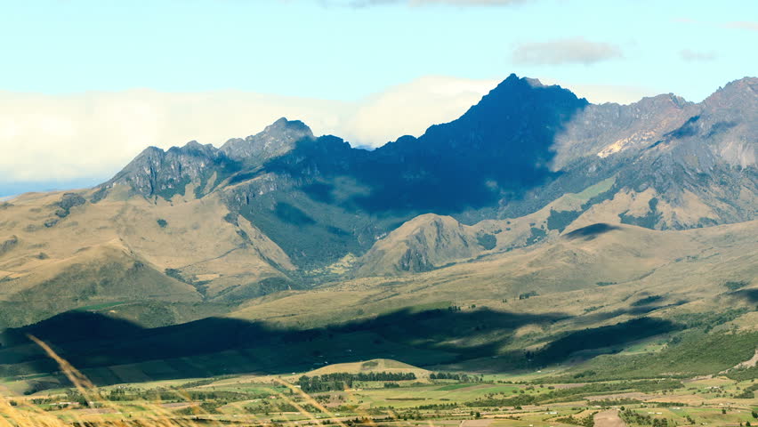 Pasochoa volcano, Ecuadorian Andes, viewed from Ilinizas volcano refugee, time