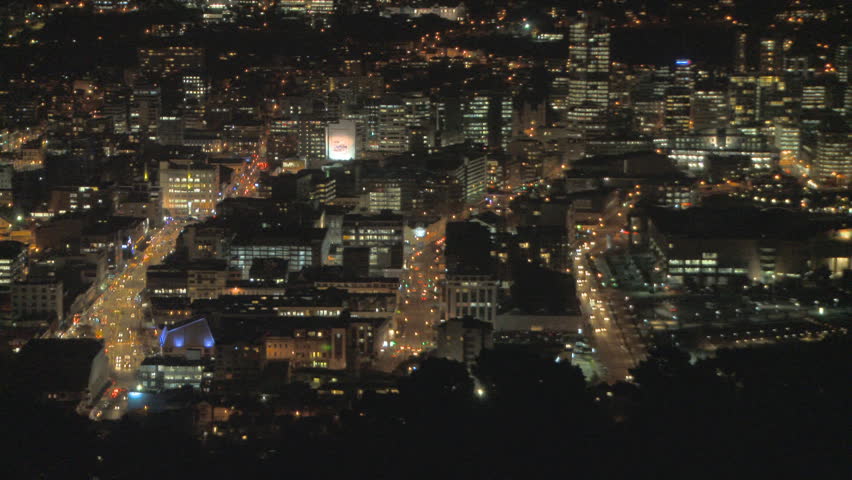 Wellington, the Capital city of New Zealand at night in time lapse