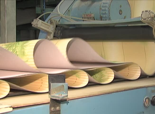 Plant for the production of paper products (paperhangings, 	paperhanging)