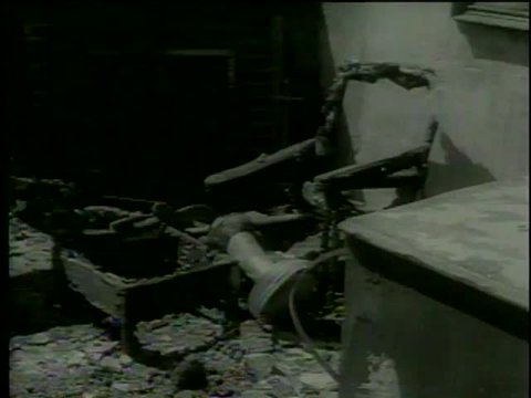 The house burnt out of the fire in California circa 1964-MGM PICTURES, UNIVERSAL-INTERNATIONAL NEWSREEL,USA, filmed in 1964