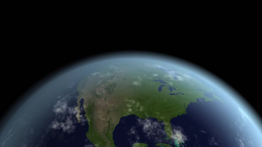 rotating Earth (North America). Elements of this image furnished by NASA.