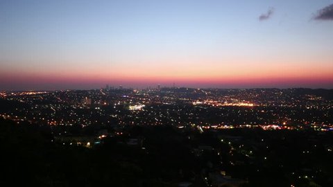 Skyline of Johannesburg, South Africa - time lapse