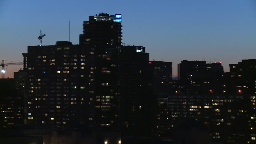 City of Toronto, Ontario, Canada, at night.