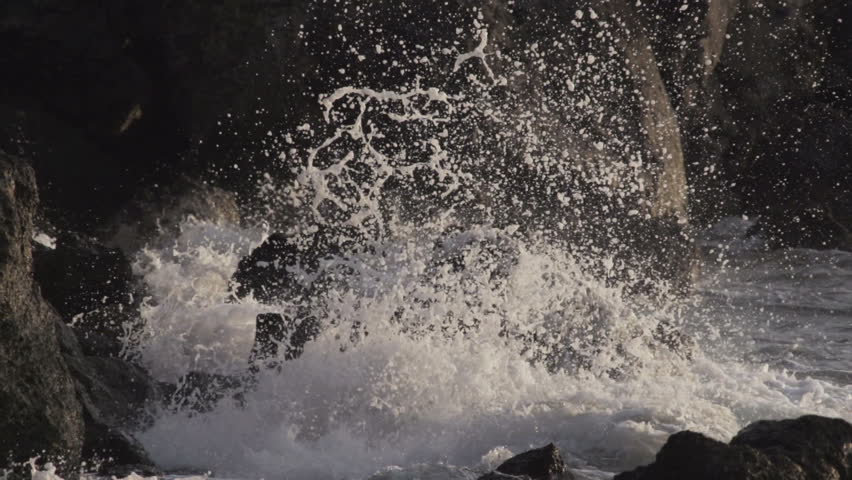 Slow motion. waves from the sea.