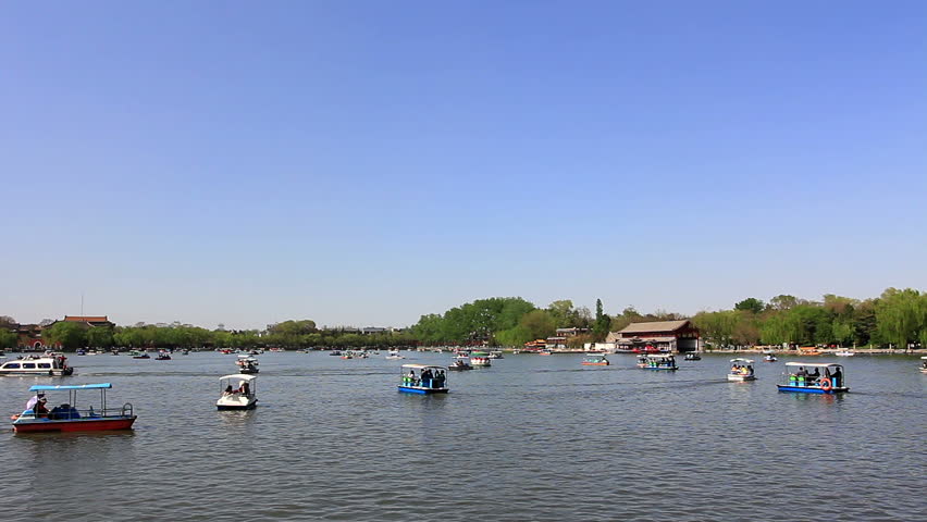 taking boat on the lake,Beihai park,Beijing